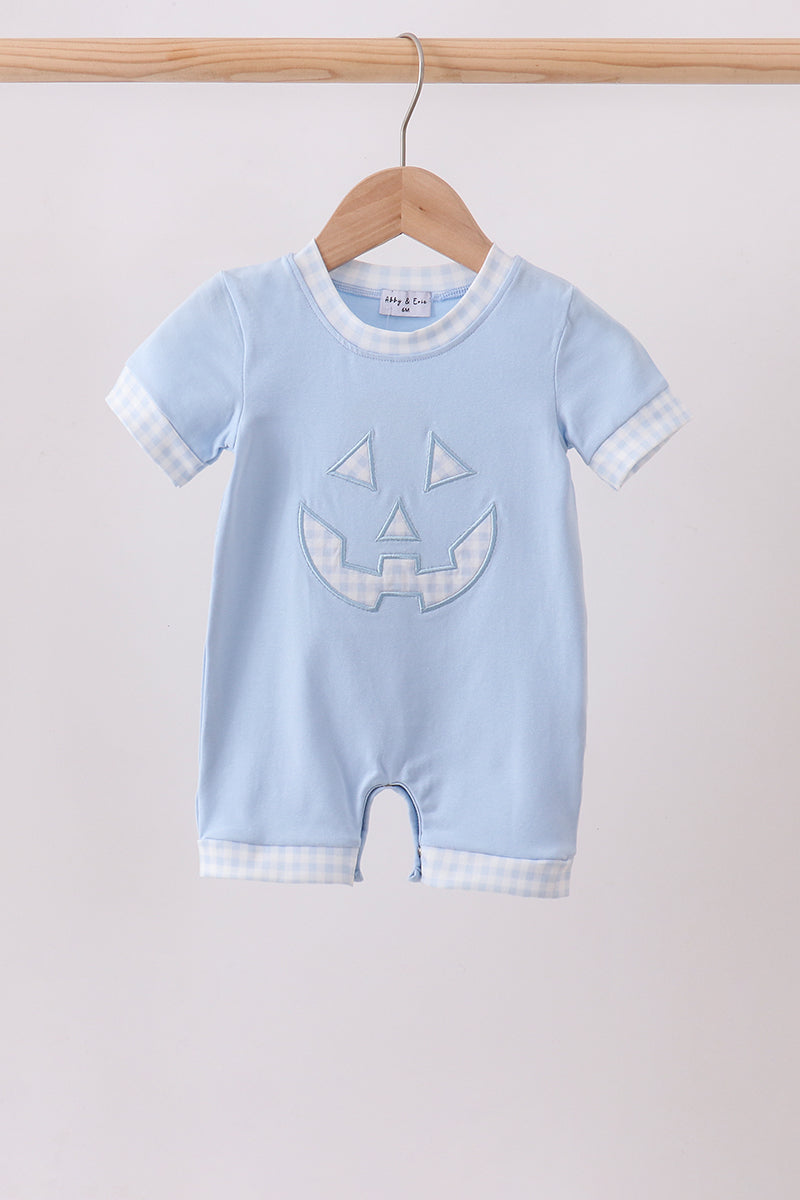 Blue Jack-O-Lantern Applique Romper