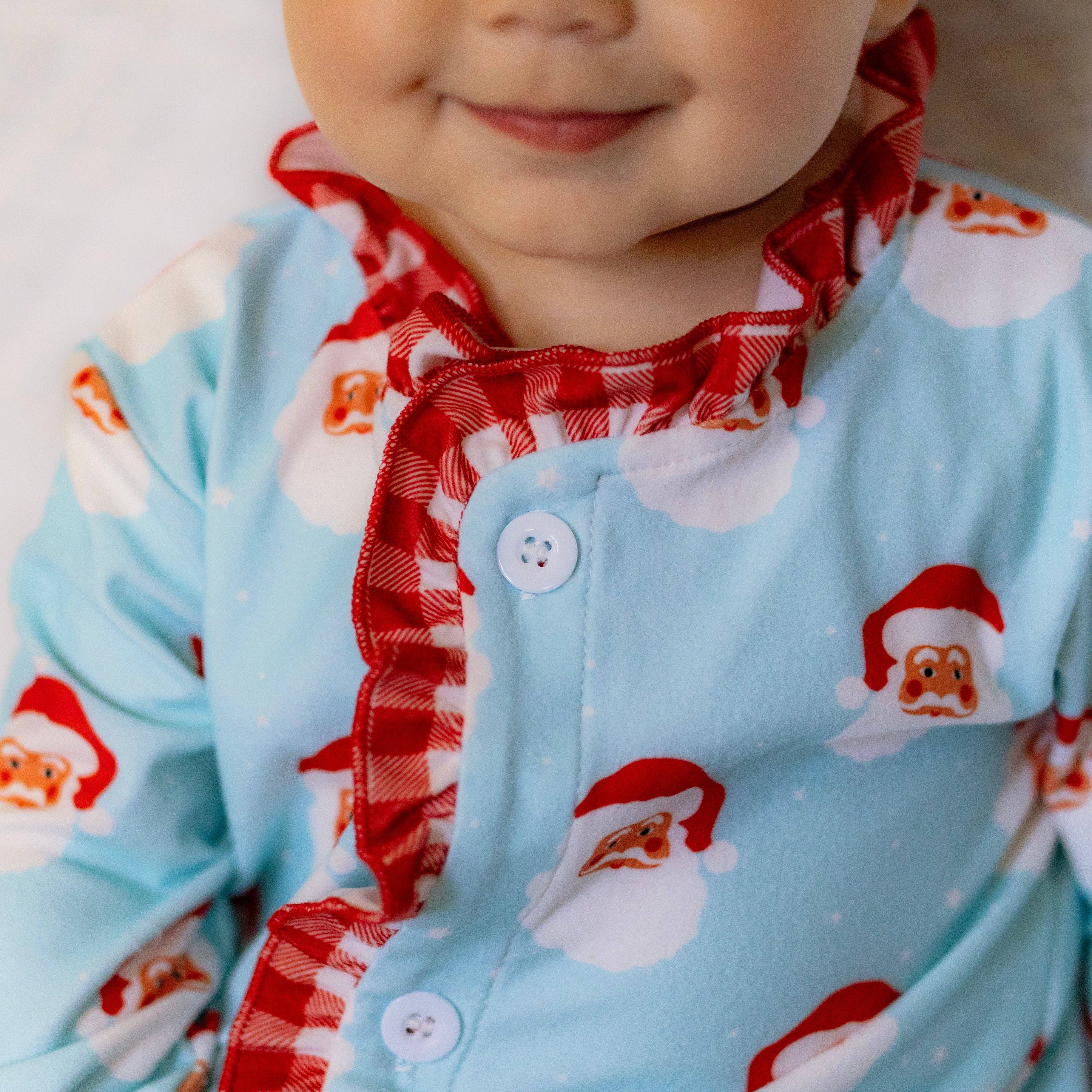 Christmas 2025 Pajamas- Baby Ruffle Buttflap- Vintage Santa