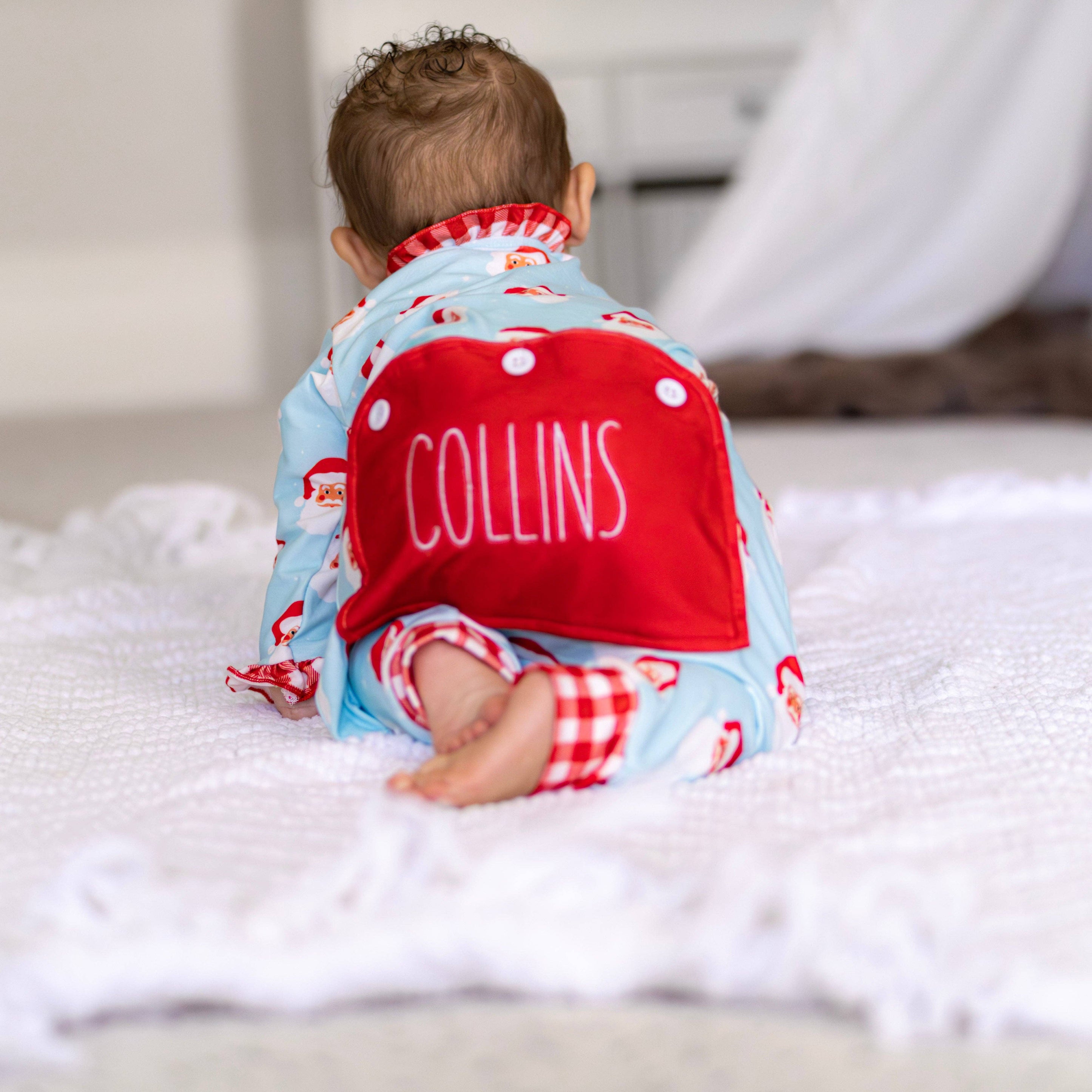 Christmas 2025 Pajamas- Baby Ruffle Buttflap- Vintage Santa