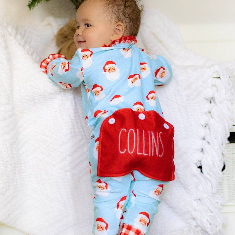 Christmas 2025 Pajamas- Baby Ruffle Buttflap- Vintage Santa