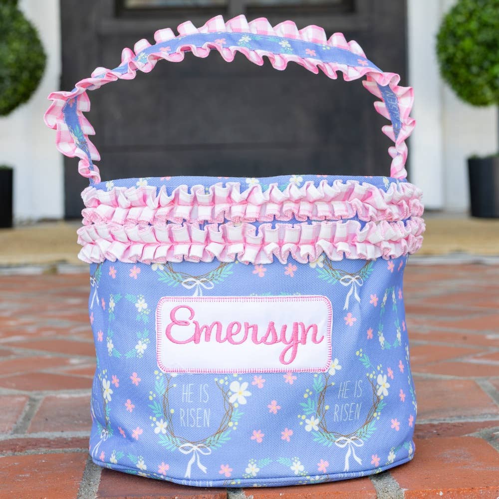 Easter Egg Hunt Embroidery Blanks - Girls He is Risen