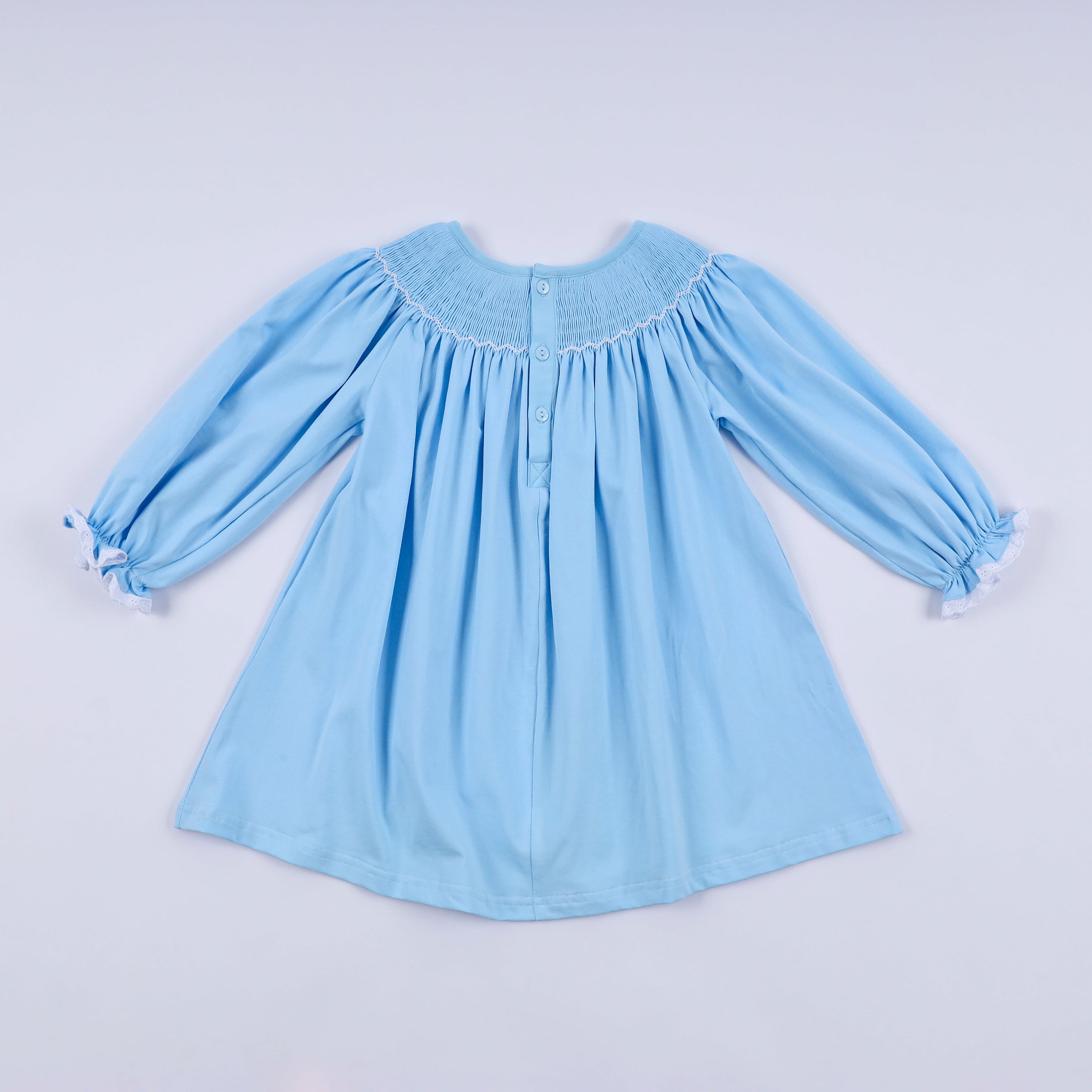 Blue nativity hand smocked dress