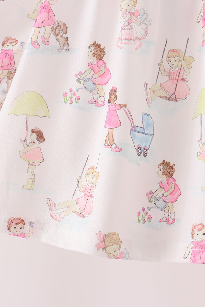 Pink all day adventure ruffle pants set