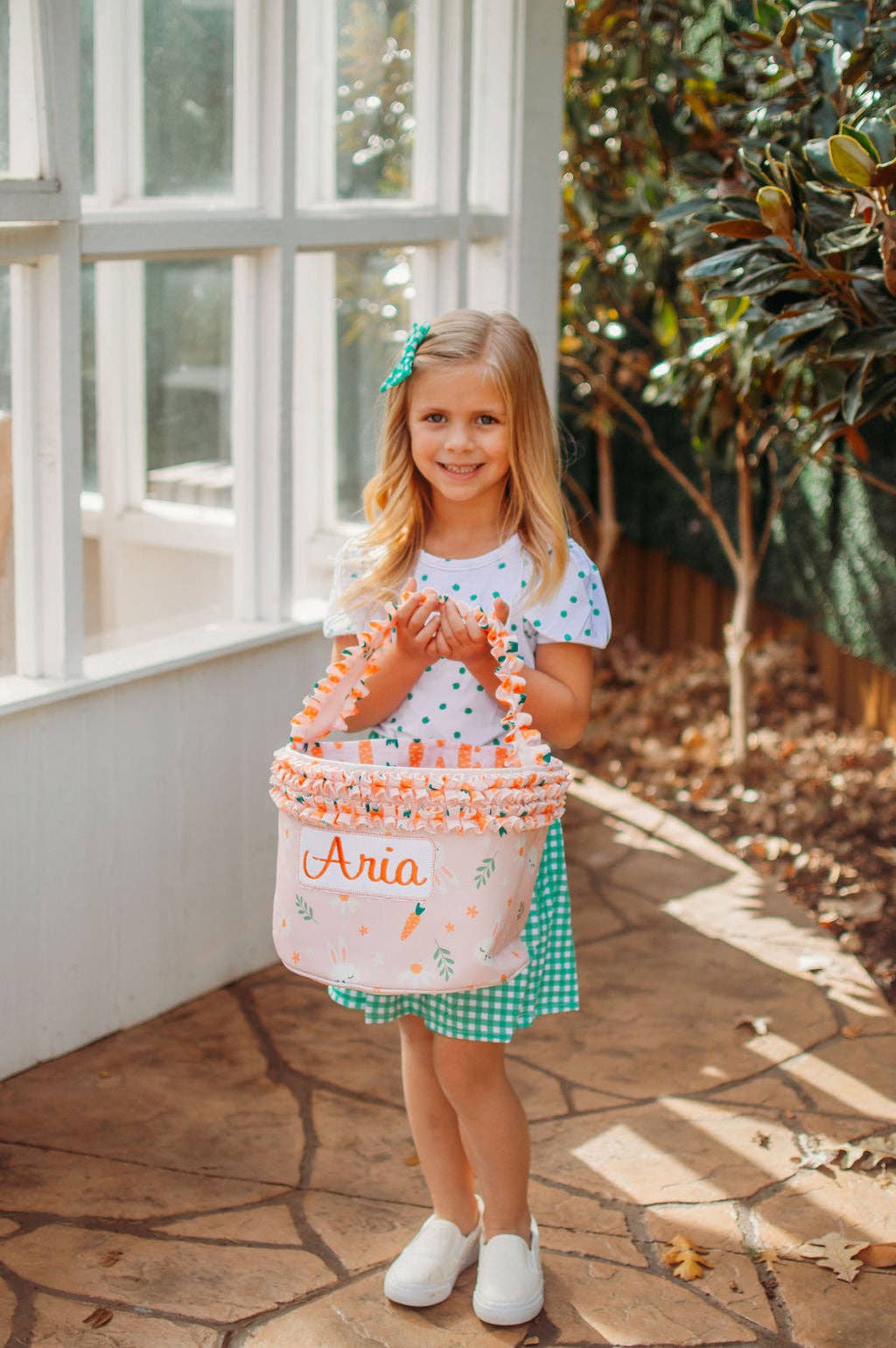 Easter Basket Egg Hunt Embroidery Blanks - Girls Carrots