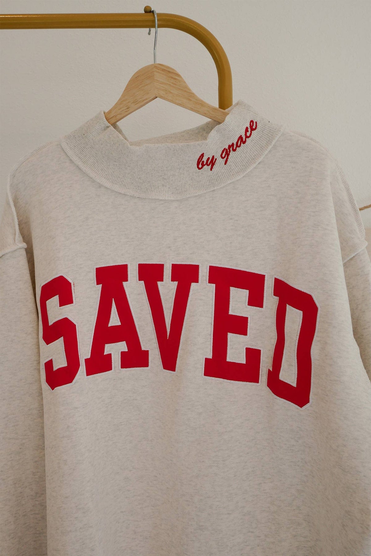 66 Game day Saved Letter Graphic Mock Neck Sweatshirt (S-XL)