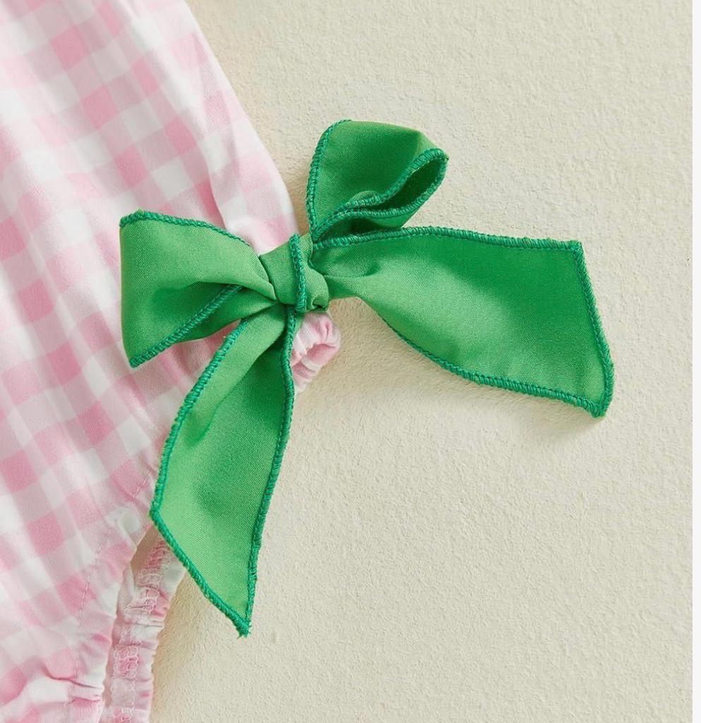 Tee time golf onsie in pink and green