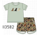Camo Hunting Embroidered Shorts Set
