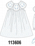 Blue Floral Embroidered Dress