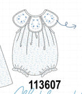 Blue Floral Embroidered Bubble