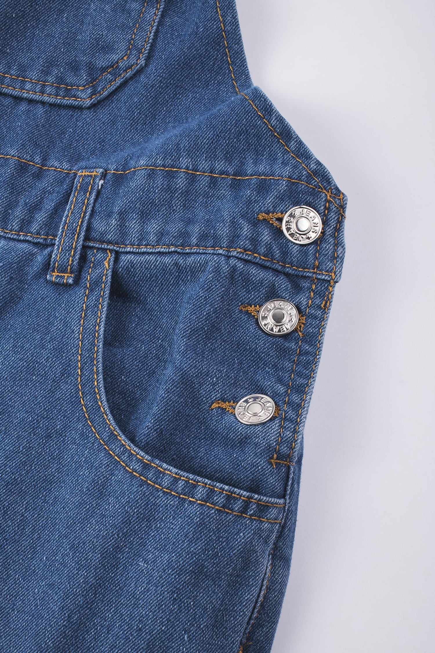 Light Blue Retro Bib Pocket Buckle Straps Casual Denim Jumpsuit
