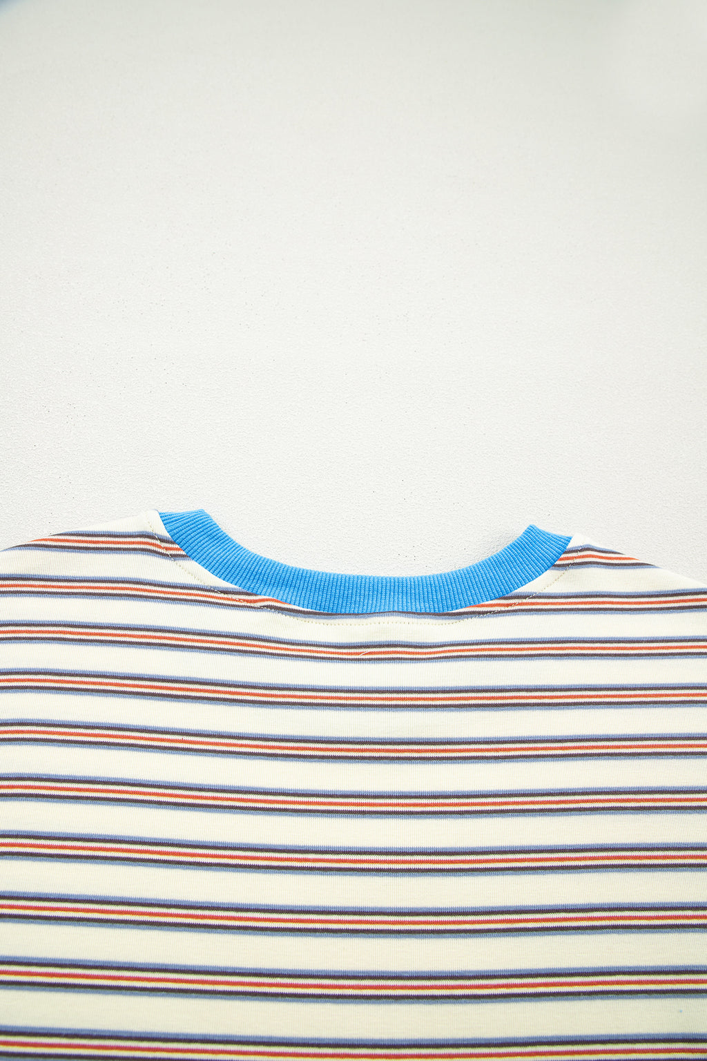 White Stripe Drop Shoulder Cuffed Sleeve Loose Tunic T Shirt Mini Dress