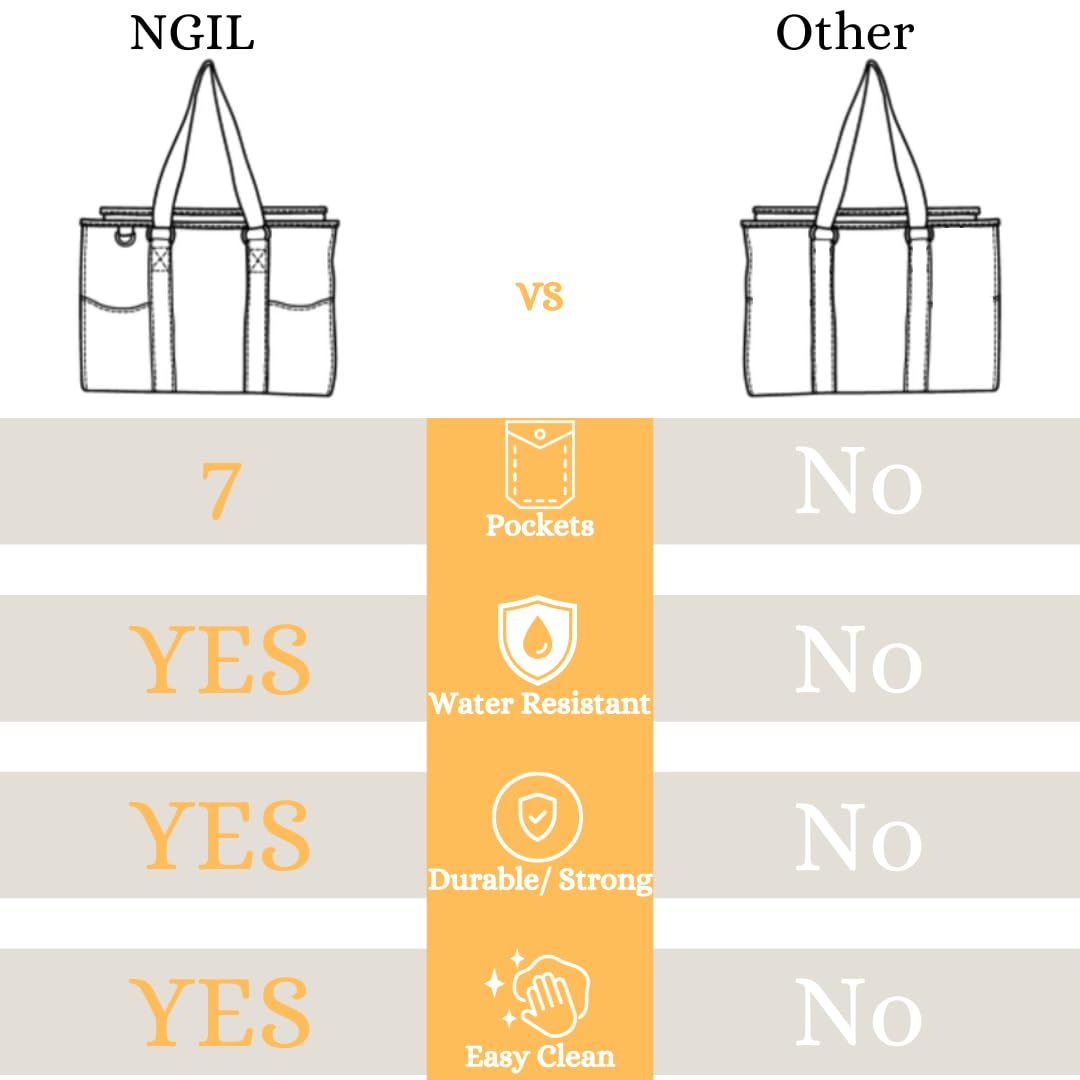 NGIL Utility Water Resistant Tote Bag, Top Zipper Closure, Perfect Gifts for Working Women, Nurses, Gym bag
