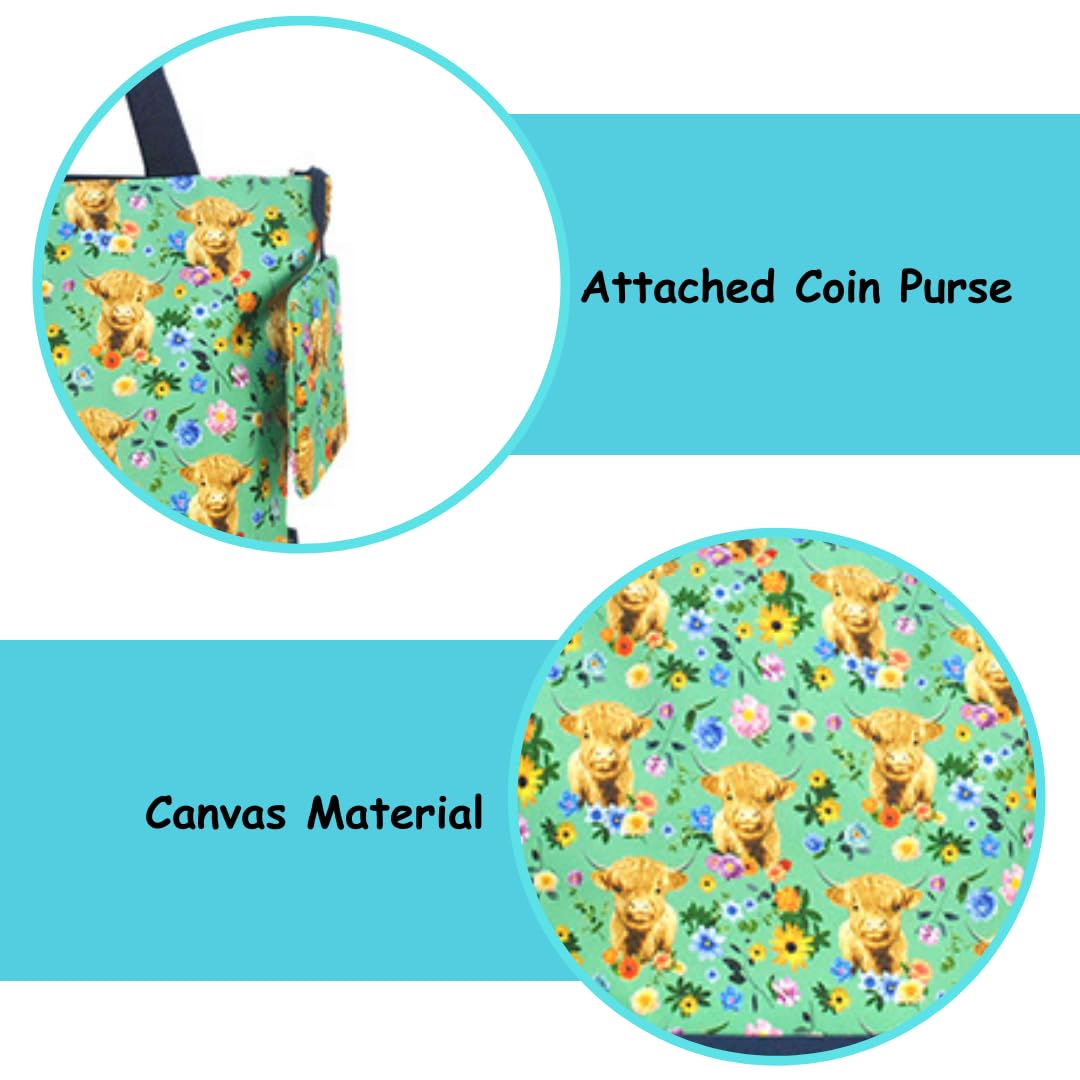 NGIL Medium Top Zipper Closure Canvas Tote Bag with Attached Matching Coin Purse For Moms and Nurses