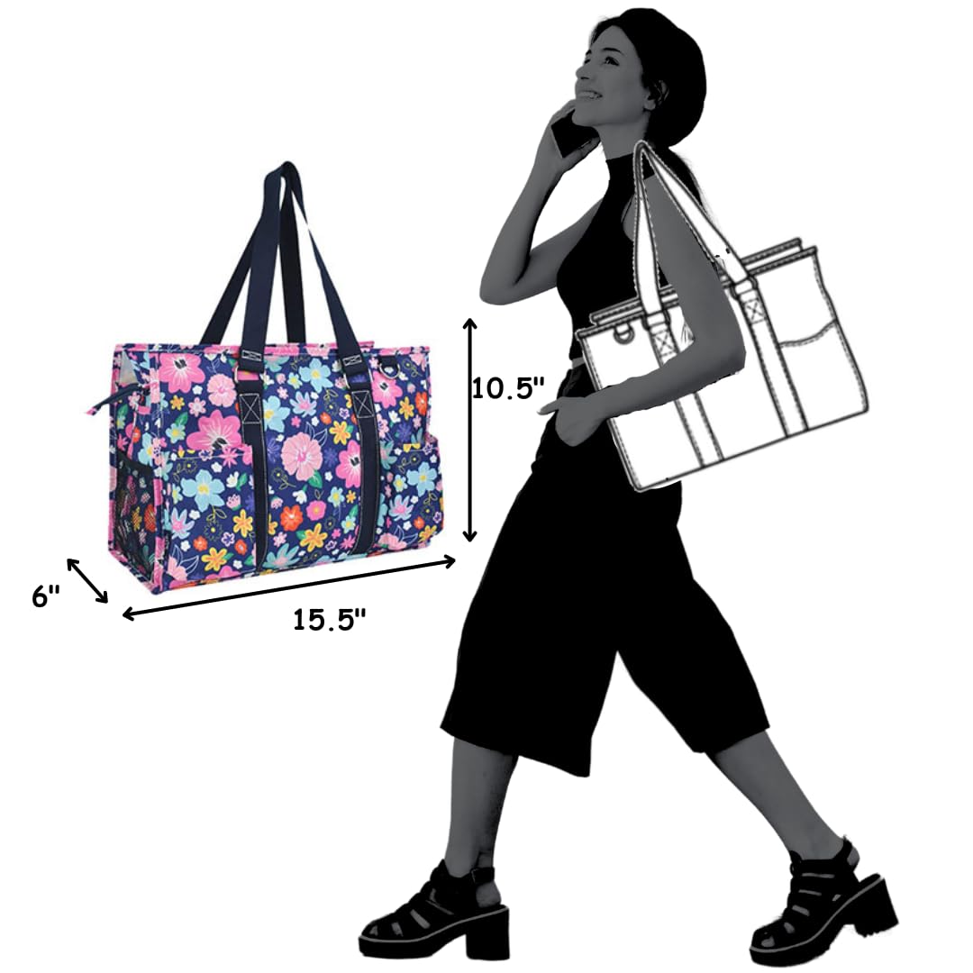 NGIL Utility Water Resistant Tote Bag, Top Zipper Closure, Perfect Gifts for Working Women, Nurses, Gym bag