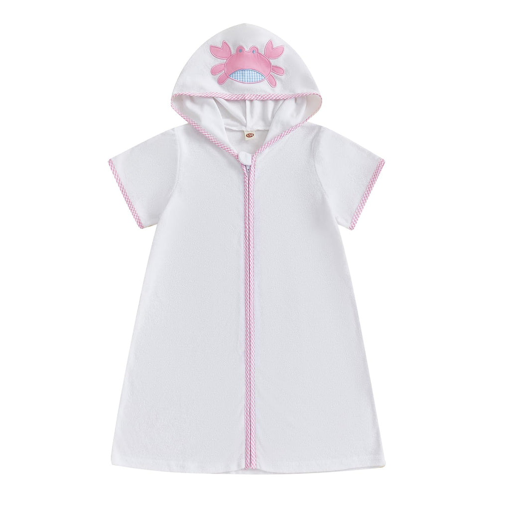 woshilaocai Toddler Baby Swim Cover Up Boy Girl Terry Cloth Hooded Zip-up Cover Ups for Swimwear Summer Beach