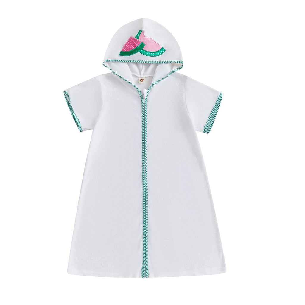 woshilaocai Toddler Baby Swim Cover Up Boy Girl Terry Cloth Hooded Zip-up Cover Ups for Swimwear Summer Beach