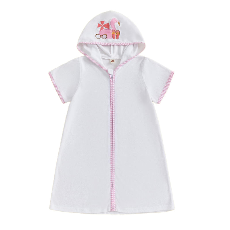 woshilaocai Toddler Baby Swim Cover Up Boy Girl Terry Cloth Hooded Zip-up Cover Ups for Swimwear Summer Beach