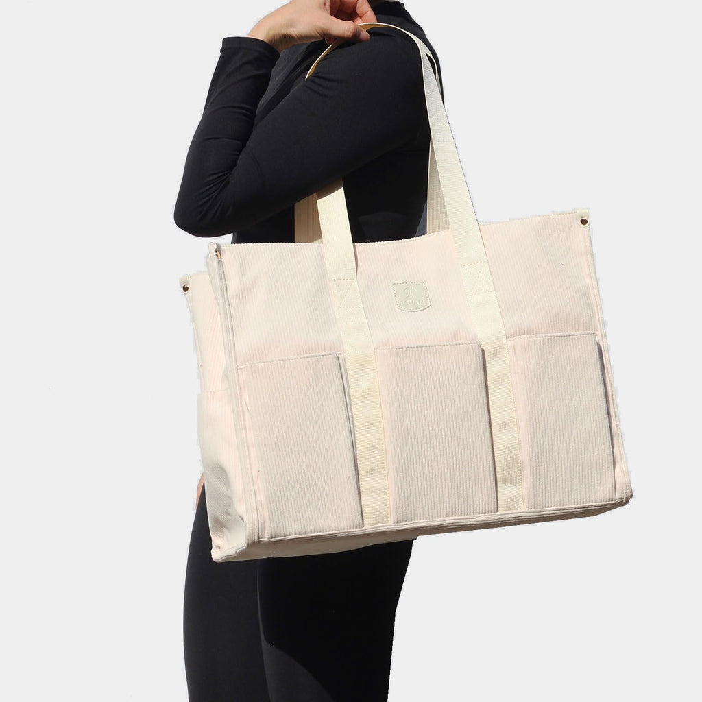 ESVAN Utility Tote Bag with Zip Top Waterproof Teacher Tote Bag for Teacher Work Women Beach