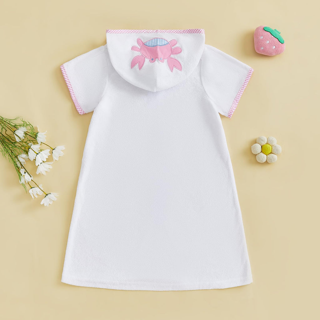 woshilaocai Toddler Baby Swim Cover Up Boy Girl Terry Cloth Hooded Zip-up Cover Ups for Swimwear Summer Beach
