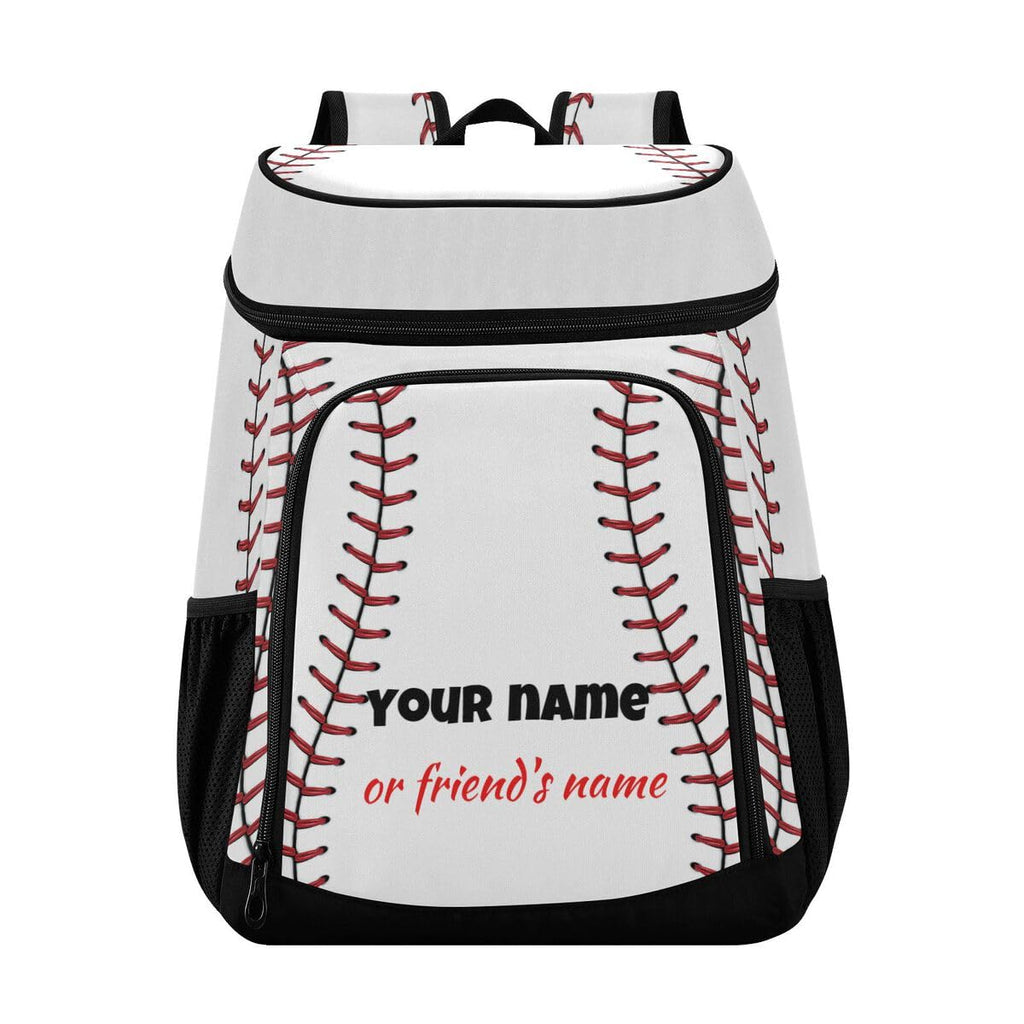 Sport Stripe Baseball Cooler Backpack Leakproof Large Capacity Insulated Backpack Cooler Bag Lunch Bag for Work/Hiking/Camping/Beach/Fishing