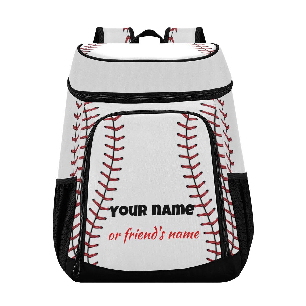 Sport Stripe Baseball Cooler Backpack Leakproof Large Capacity Insulated Backpack Cooler Bag Lunch Bag for Work/Hiking/Camping/Beach/Fishing