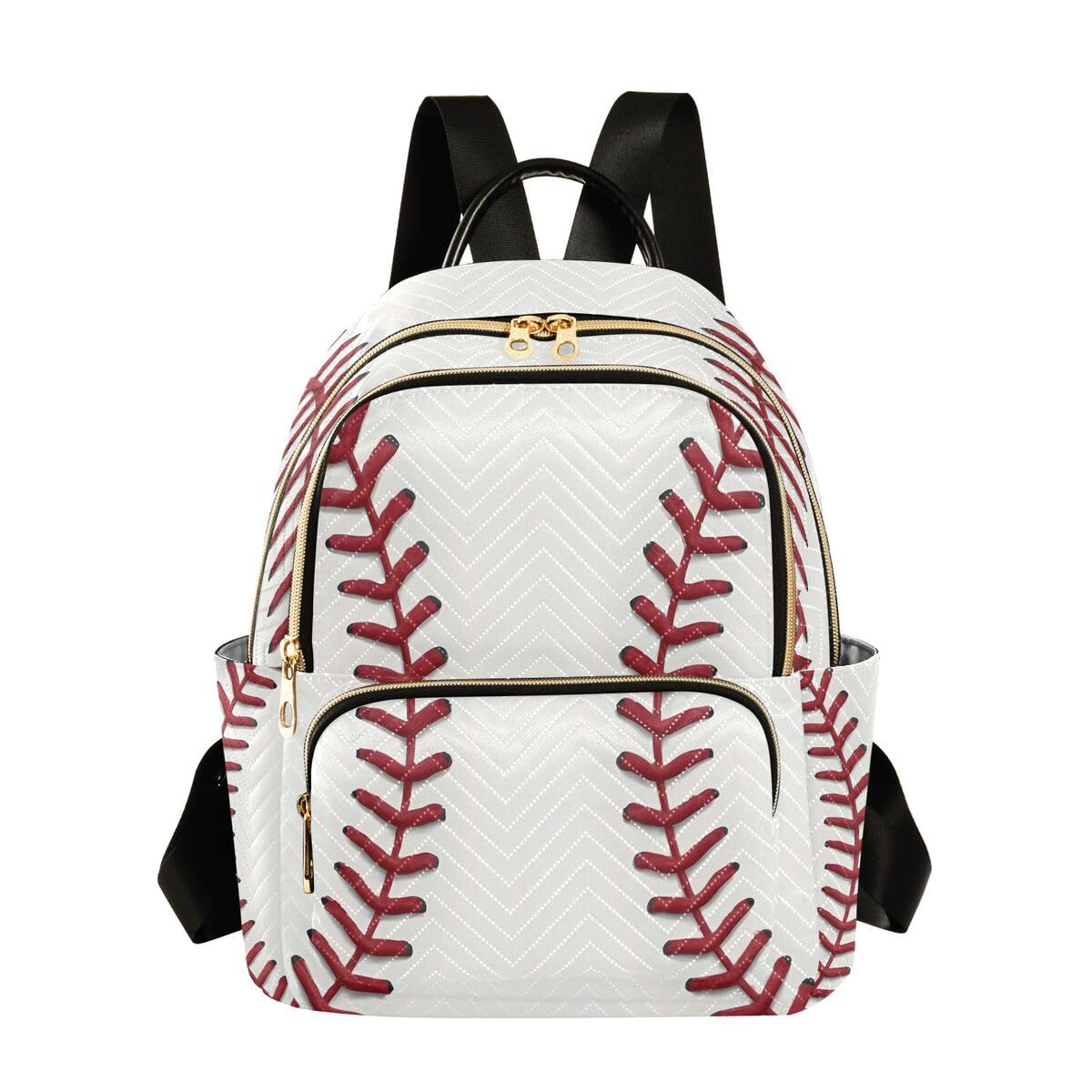 ALAZA Baseball Red Lace Women Backpack Purse Ladies Fashion Shoulder Bag Daypack Travel Bag 7.5L