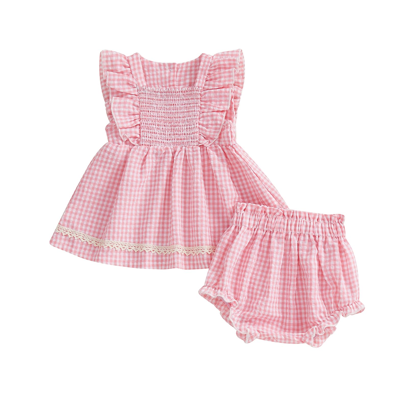 Seyurigaoka Baby Girl Summer Clothes Ruffle Collar Sleeveless Top Striped Shorts Sets Toddler Outfits 3 6 12 18 24 Months