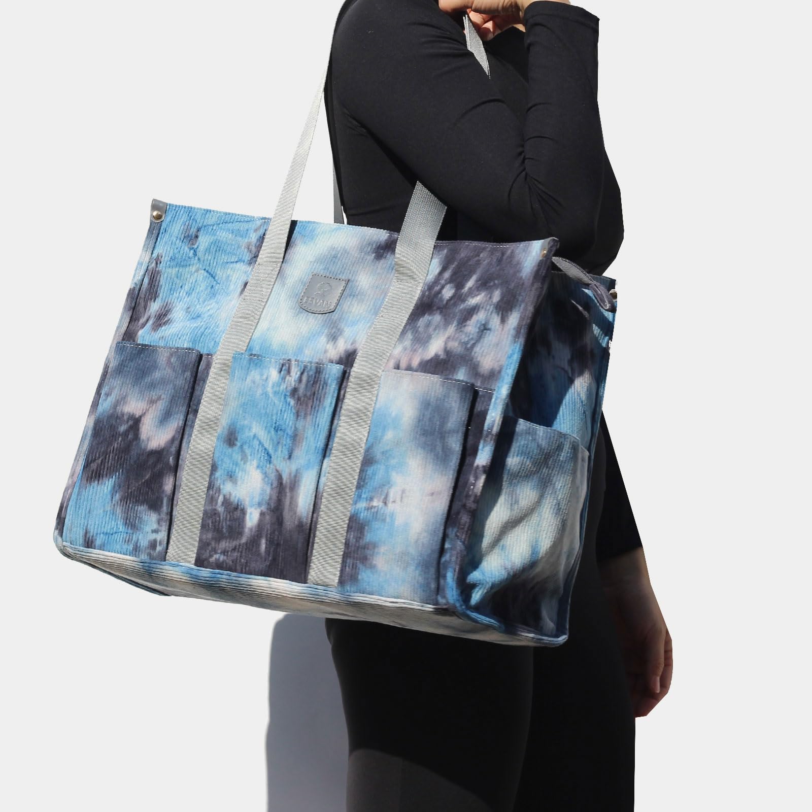 ESVAN Utility Tote Bag with Zip Top Waterproof Teacher Tote Bag for Teacher Work Women Beach