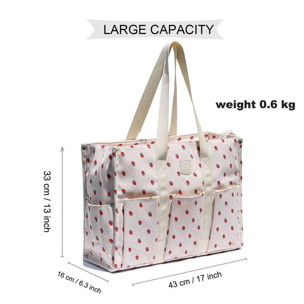ESVAN Utility Tote Bag with Zip Top Waterproof Teacher Tote Bag for Teacher Work Women Beach