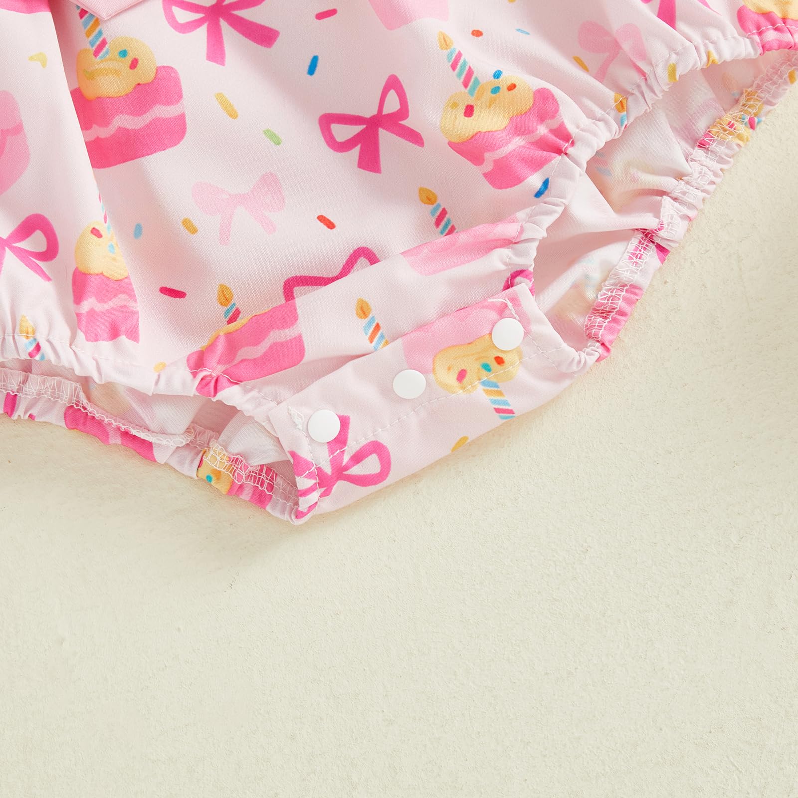 BemeyourBBs Baby Girl First Birthday Outfit 1st Birthday Cake Smocked Romper Jumpsuit One Year Clothes