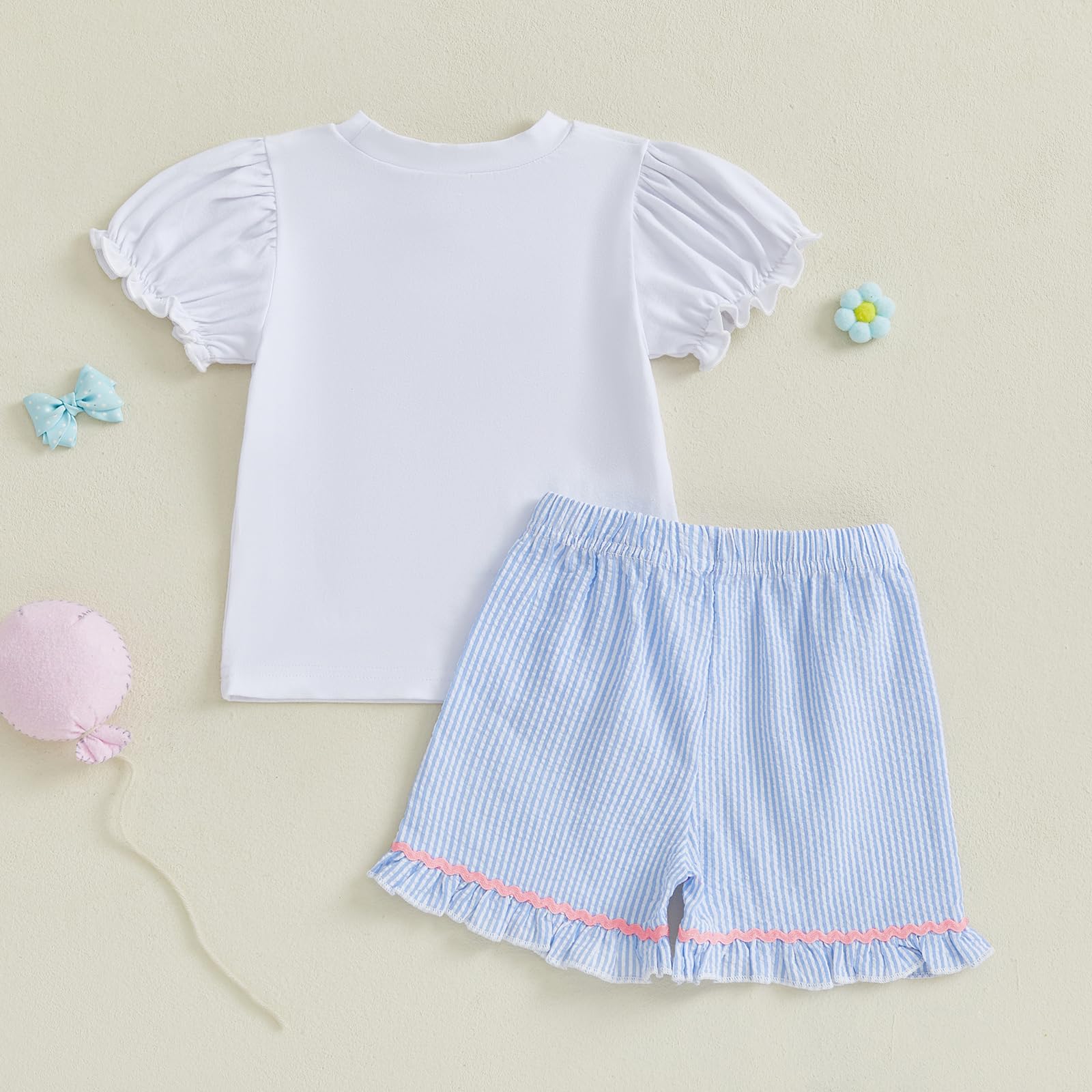Toddler Baby Girl Summer Clothes Bow Castle T-Shirt Top Plaid Gingham Ruffle Shorts Set Infant Cake Smash Outfit