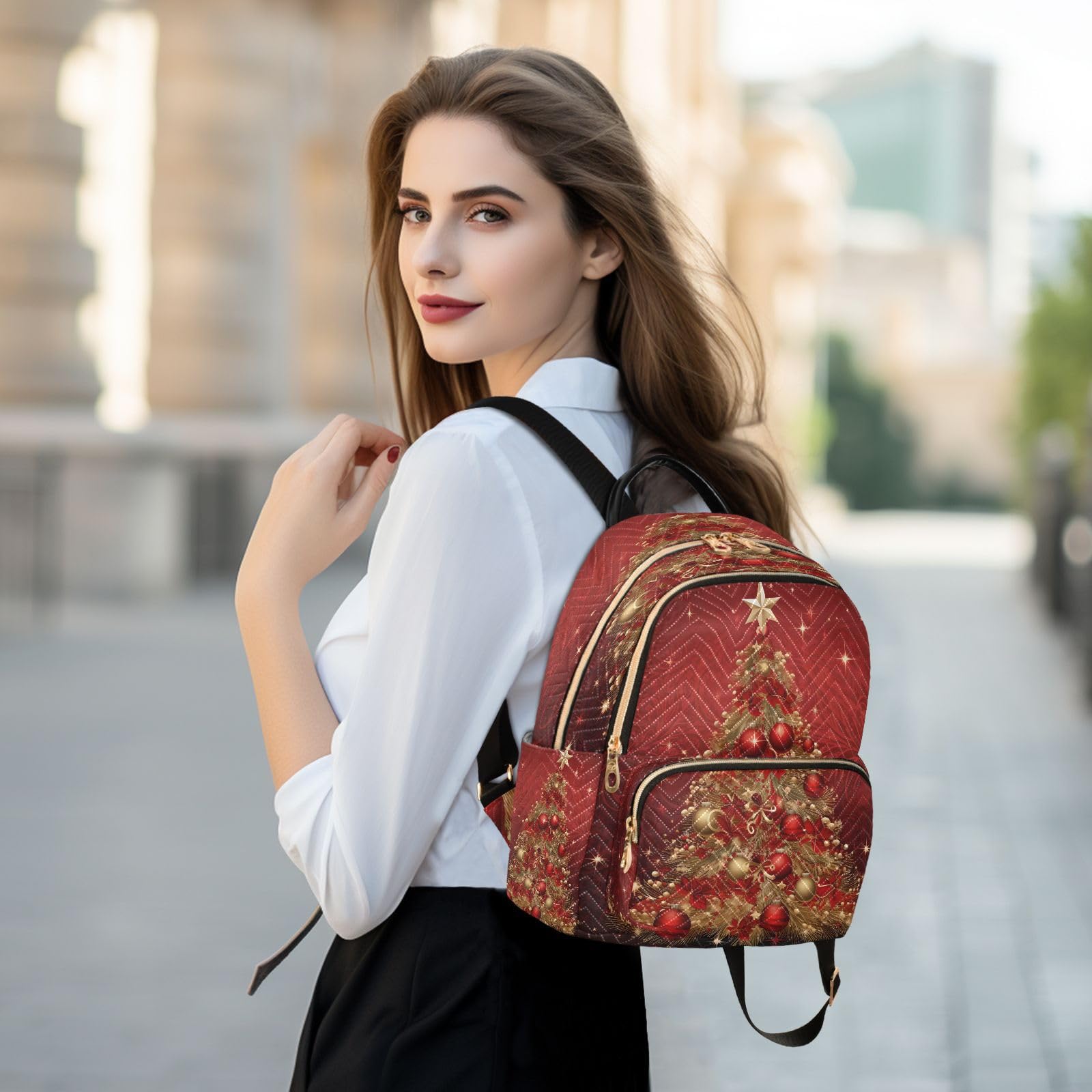 ALAZA Baseball Red Lace Women Backpack Purse Ladies Fashion Shoulder Bag Daypack Travel Bag 7.5L