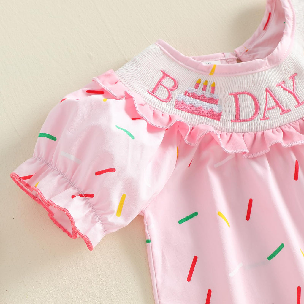Birthday Girl Outfit Toddler Smocked Birthday Dress B Day Dresses for Girls 2nd 3rd 4yr 5yr Birthday Gift