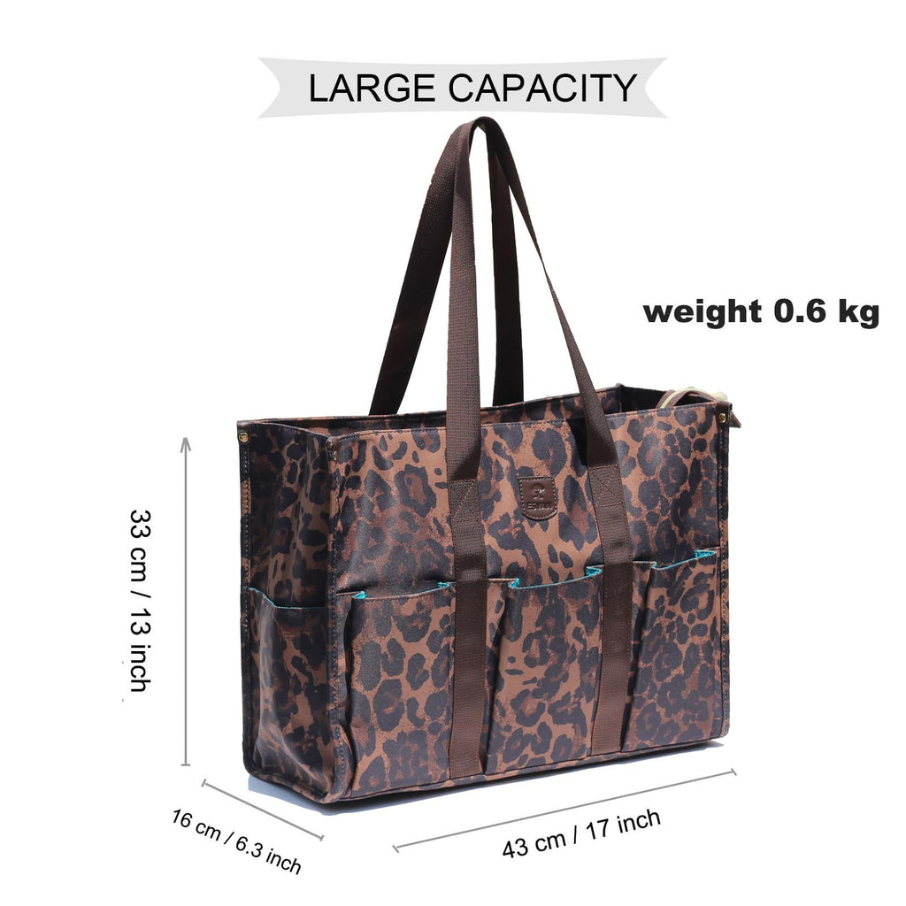 ESVAN Utility Tote Bag with Zip Top Waterproof Teacher Tote Bag for Teacher Work Women Beach