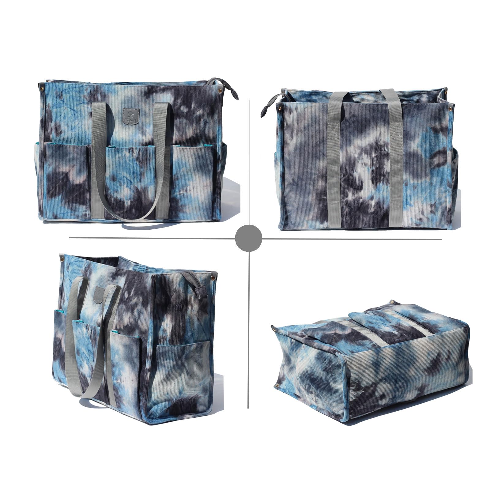 ESVAN Utility Tote Bag with Zip Top Waterproof Teacher Tote Bag for Teacher Work Women Beach