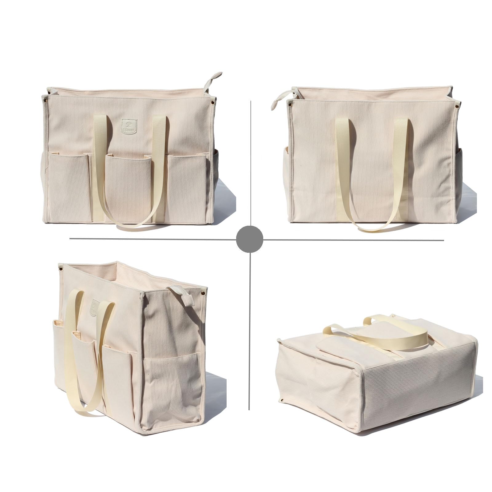 ESVAN Utility Tote Bag with Zip Top Waterproof Teacher Tote Bag for Teacher Work Women Beach