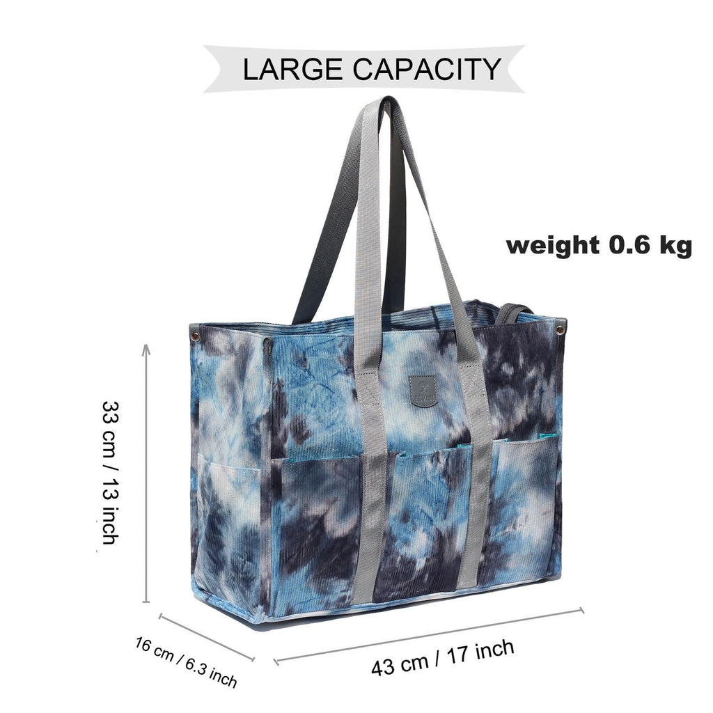 ESVAN Utility Tote Bag with Zip Top Waterproof Teacher Tote Bag for Teacher Work Women Beach