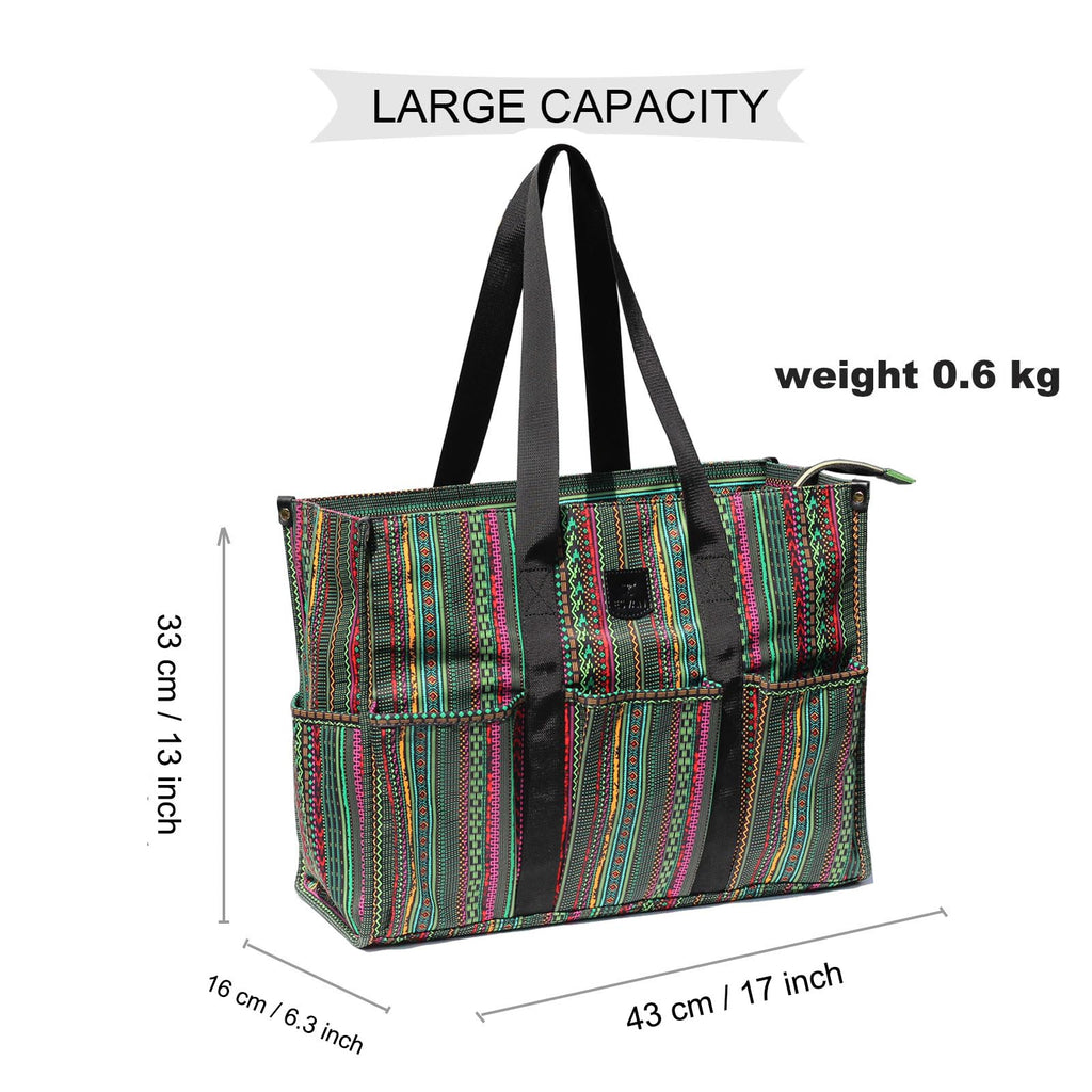ESVAN Utility Tote Bag with Zip Top Waterproof Teacher Tote Bag for Teacher Work Women Beach