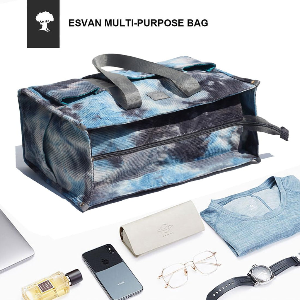 ESVAN Utility Tote Bag with Zip Top Waterproof Teacher Tote Bag for Teacher Work Women Beach
