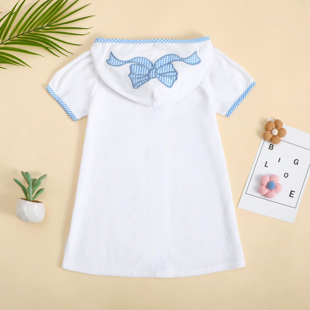 woshilaocai Toddler Baby Swim Cover Up Boy Girl Terry Cloth Hooded Zip-up Cover Ups for Swimwear Summer Beach