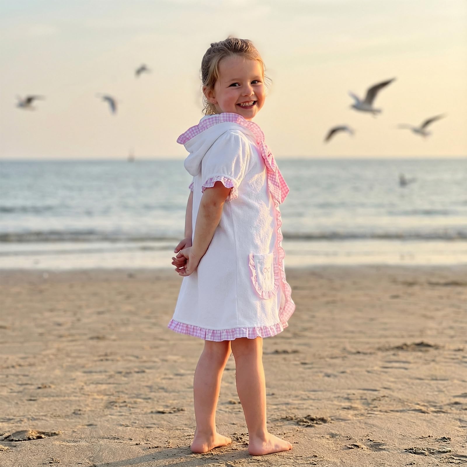 woshilaocai Toddler Baby Swim Cover Up Boy Girl Terry Cloth Hooded Zip-up Cover Ups for Swimwear Summer Beach