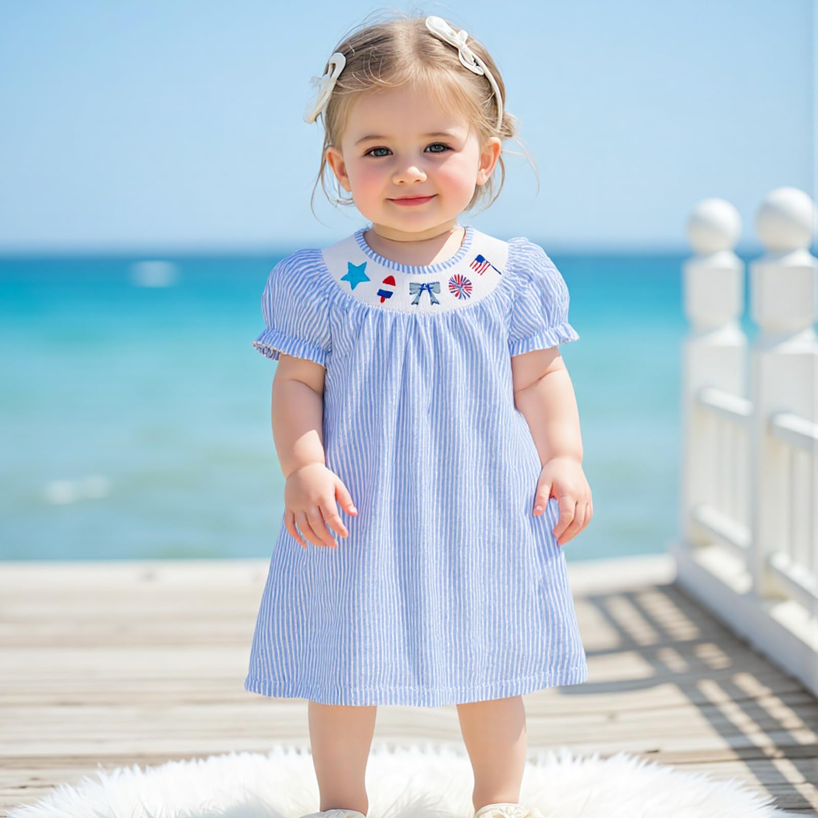 Birthday Girl Outfit Toddler Smocked Birthday Dress B Day Dresses for Girls 2nd 3rd 4yr 5yr Birthday Gift