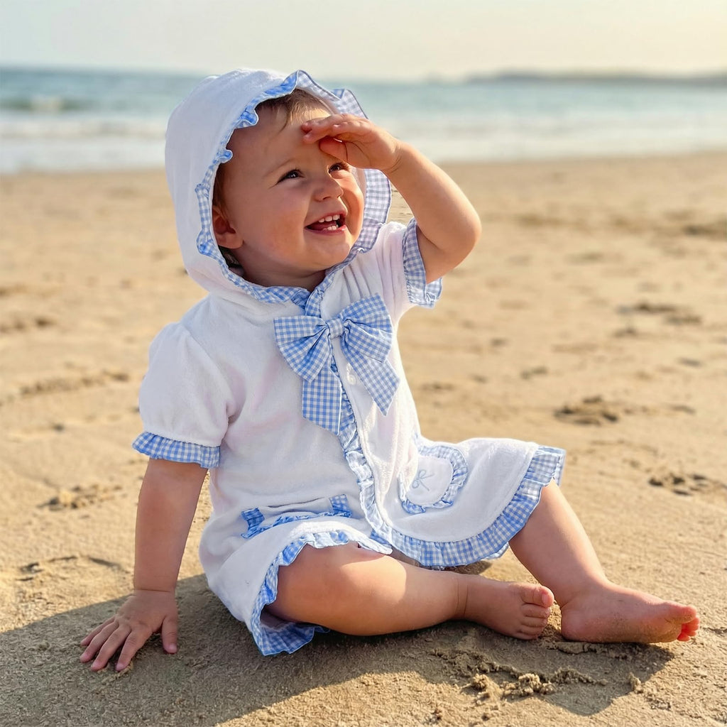 woshilaocai Toddler Baby Swim Cover Up Boy Girl Terry Cloth Hooded Zip-up Cover Ups for Swimwear Summer Beach