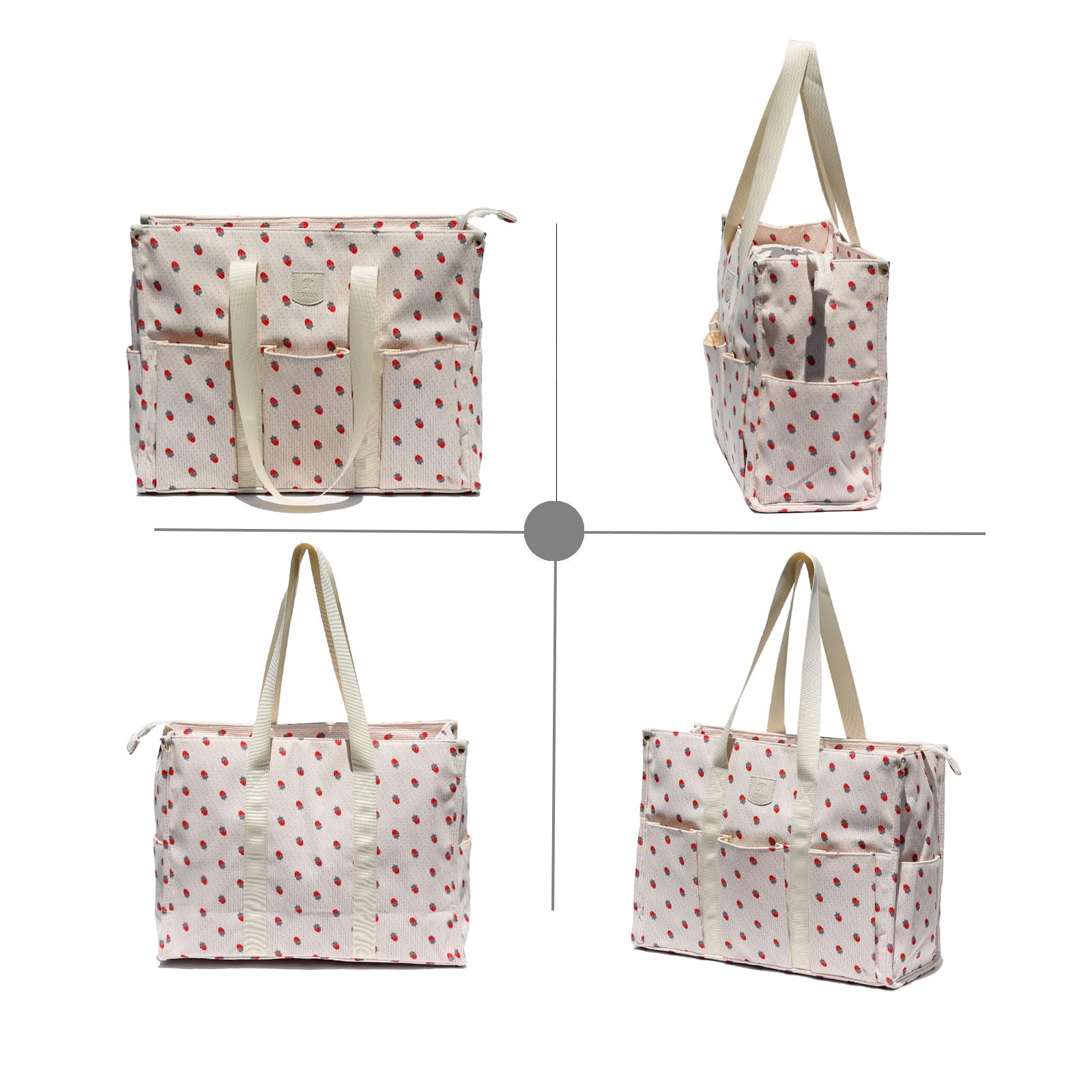 ESVAN Utility Tote Bag with Zip Top Waterproof Teacher Tote Bag for Teacher Work Women Beach