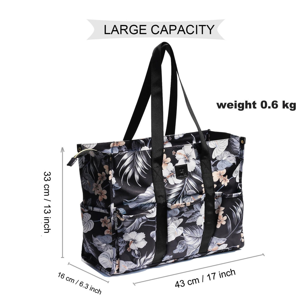 ESVAN Utility Tote Bag with Zip Top Waterproof Teacher Tote Bag for Teacher Work Women Beach