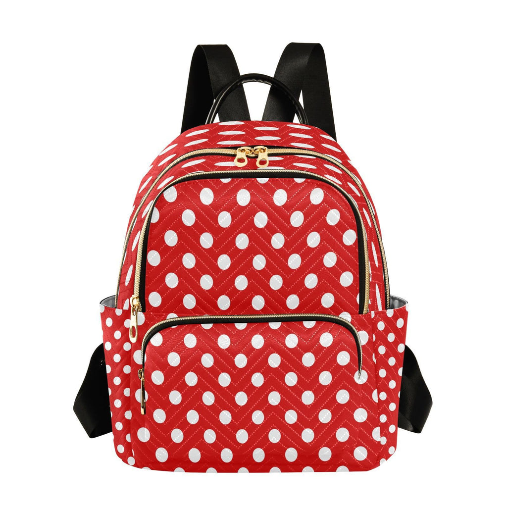 ALAZA Baseball Red Lace Women Backpack Purse Ladies Fashion Shoulder Bag Daypack Travel Bag 7.5L