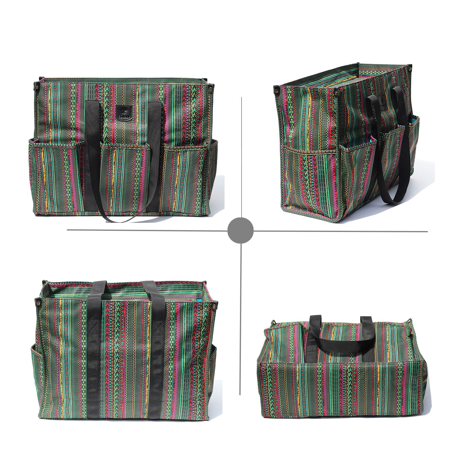 ESVAN Utility Tote Bag with Zip Top Waterproof Teacher Tote Bag for Teacher Work Women Beach