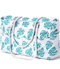 Aloha Coastal Beach Bag for Women, Large Beach Tote bag with Zipper & 5 Pockets, Waterproof Sandproof Canvas Tote