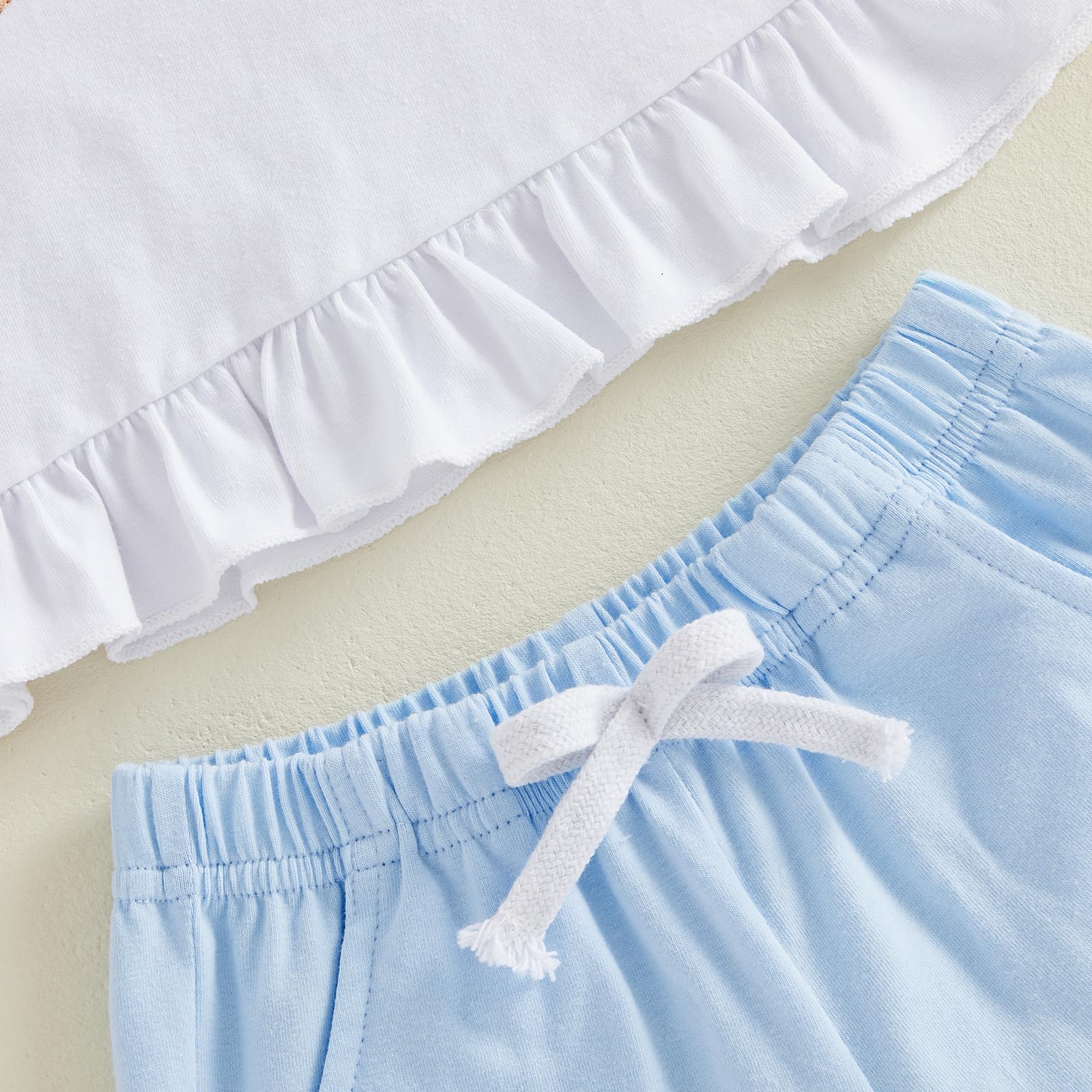 Toddler Baby Girl Summer Clothes Bow Castle T-Shirt Top Plaid Gingham Ruffle Shorts Set Infant Cake Smash Outfit
