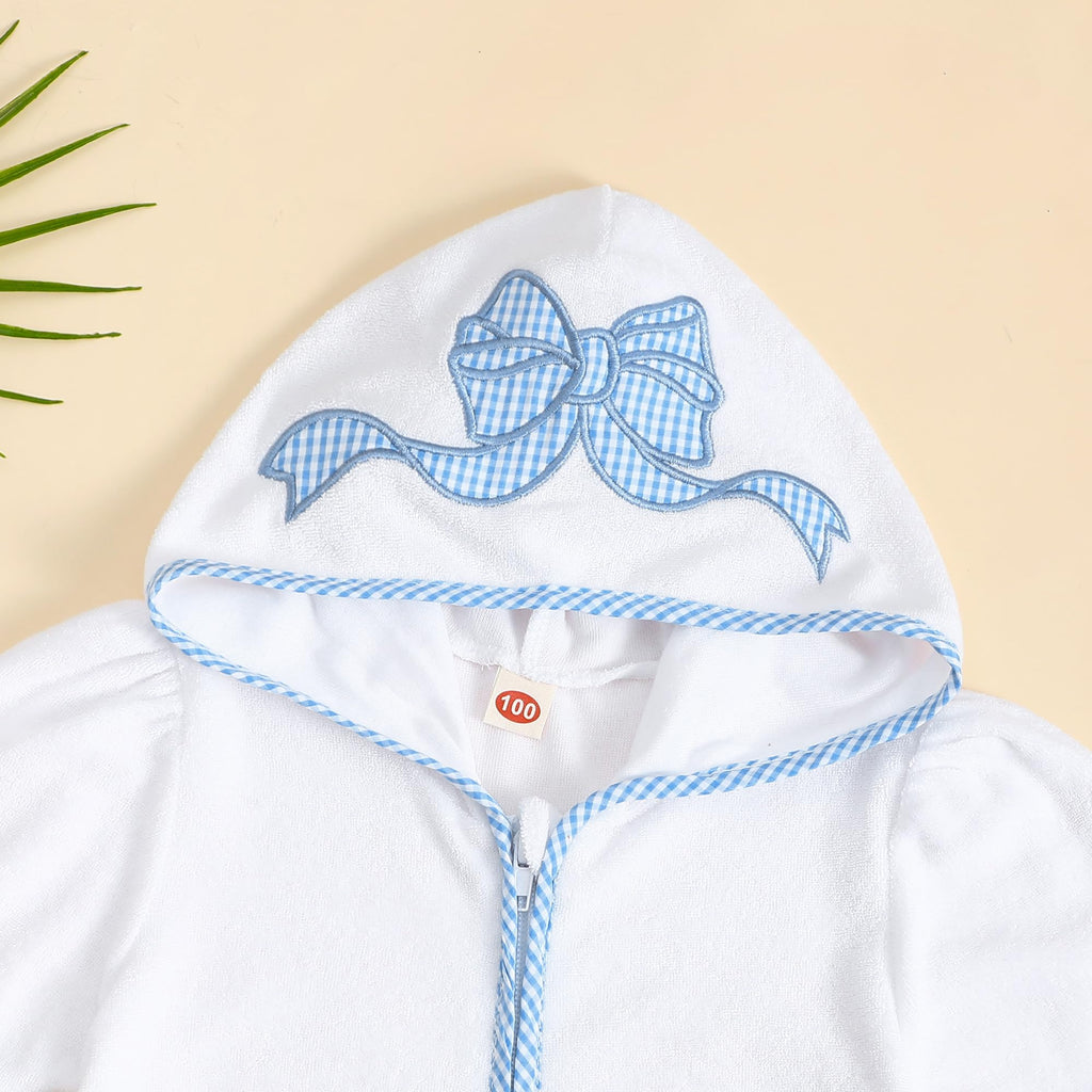 woshilaocai Toddler Baby Swim Cover Up Boy Girl Terry Cloth Hooded Zip-up Cover Ups for Swimwear Summer Beach